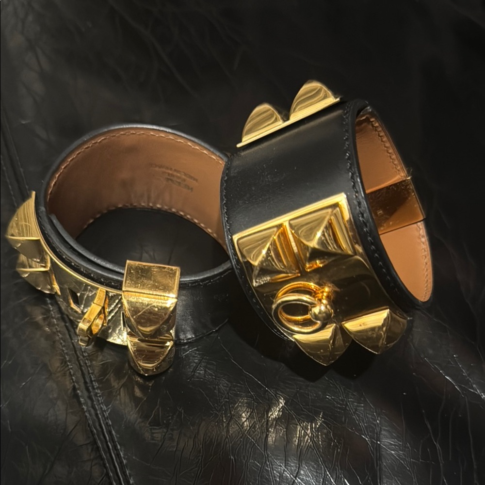 Hermès Black and Gold Bracelet Set of 2